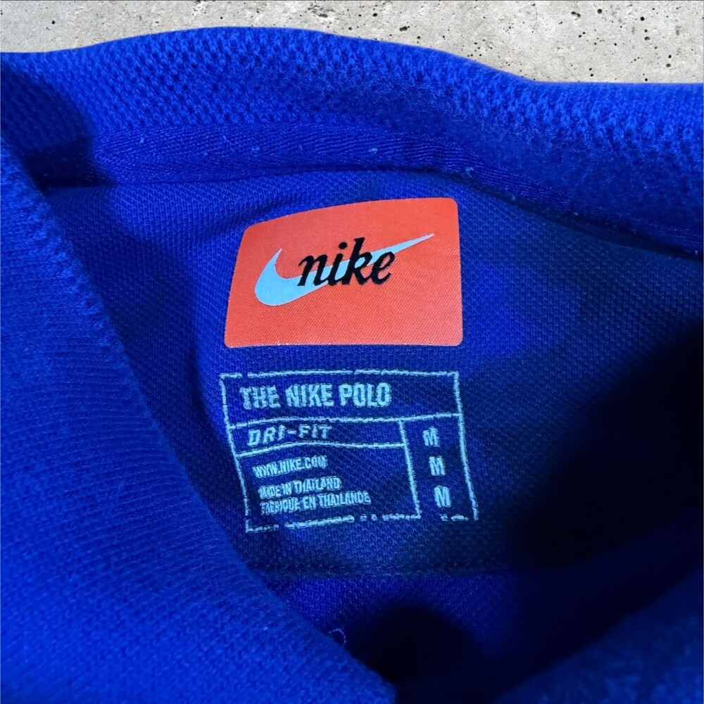 Nike Dri-Fit Polo Shirt Mens Medium Blue Black Tie Dye Golf Short Sleeve M - Picture 8 of 9